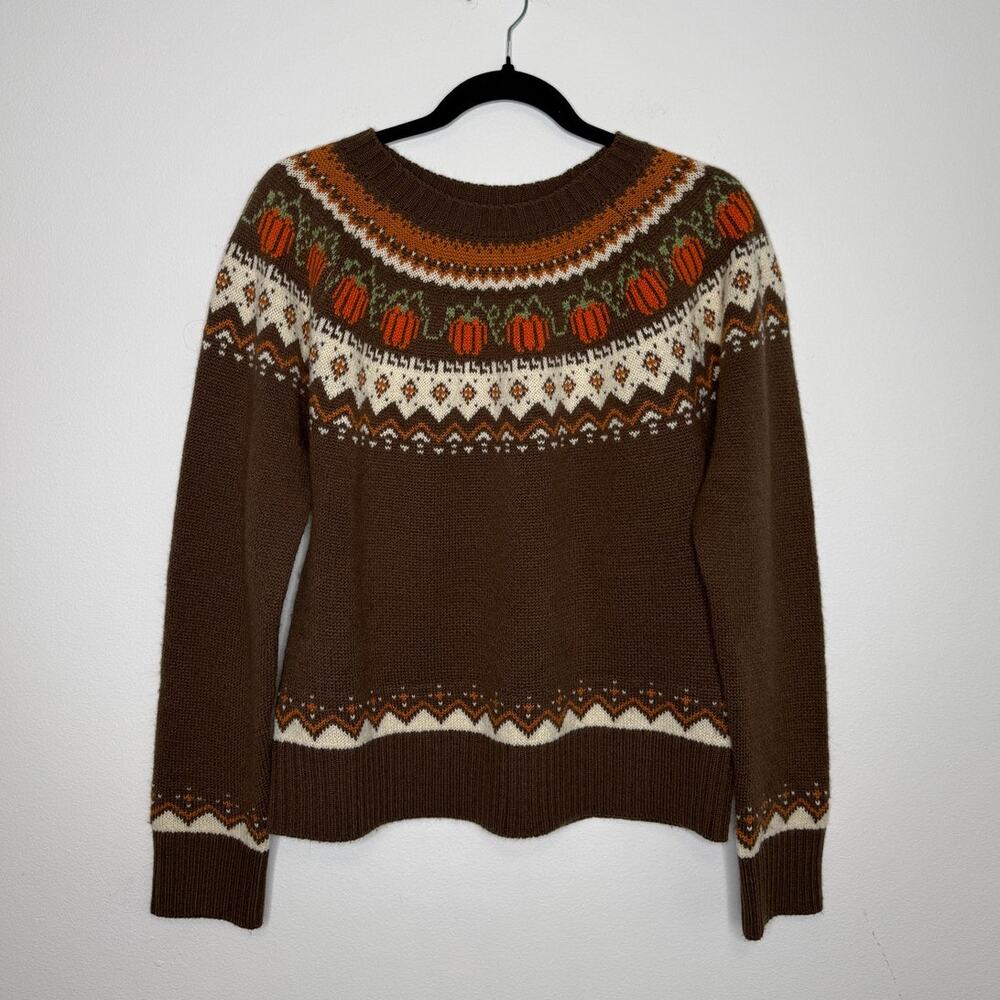 Kiel James Patrick Pumpkin Sweater Small Wool Blend Autumn Halloween Fall